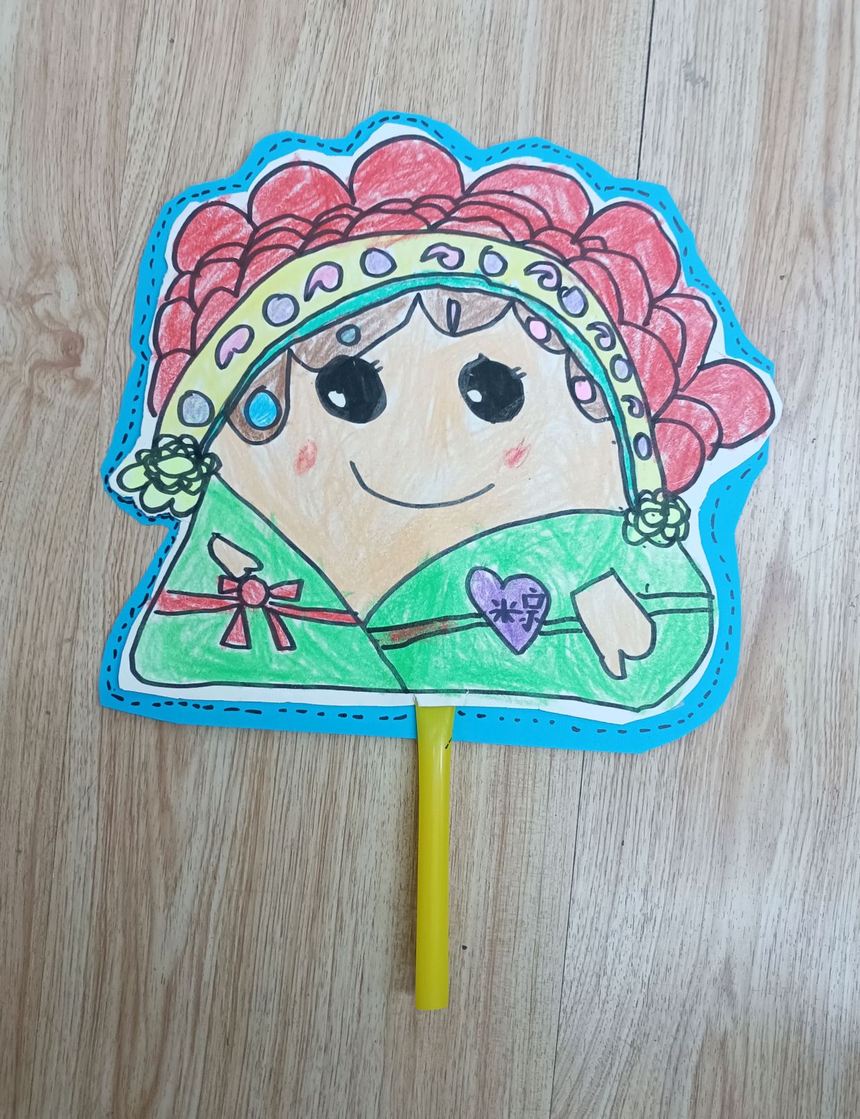 端午主题创意儿童画《高粽状元粽扇》