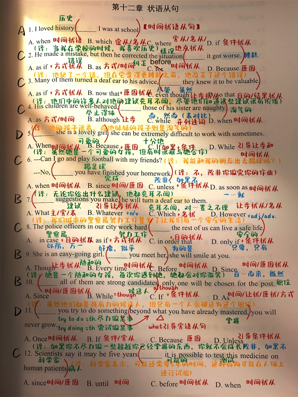 状语从句75159页纸拿捏!基础差也能秒懂!