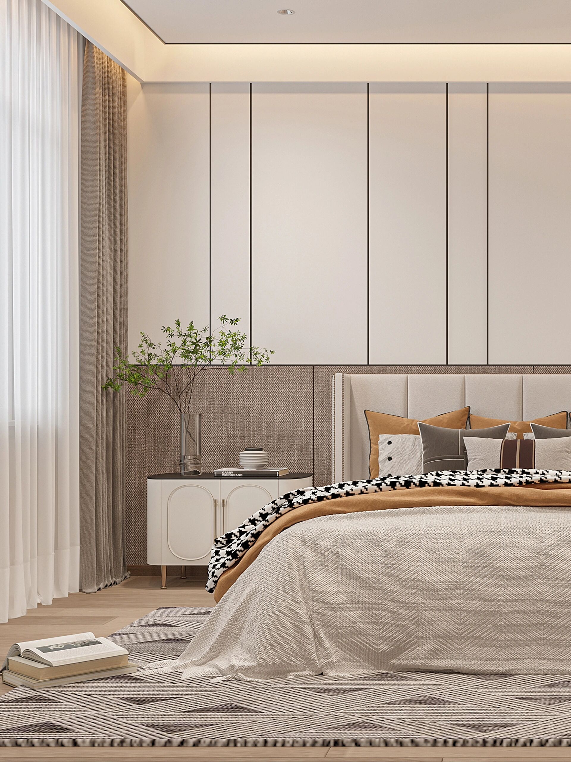 叠拼设计| 轻奢楼梯&暖咖客厅,纯粹奢侈感