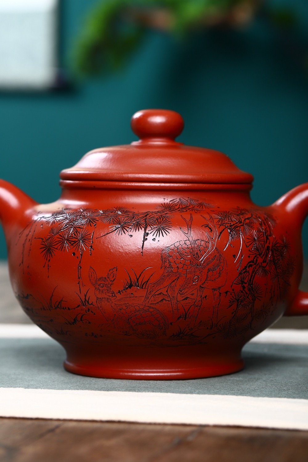 宜兴紫砂壶沈建军全手工掇只原矿大红袍760cc