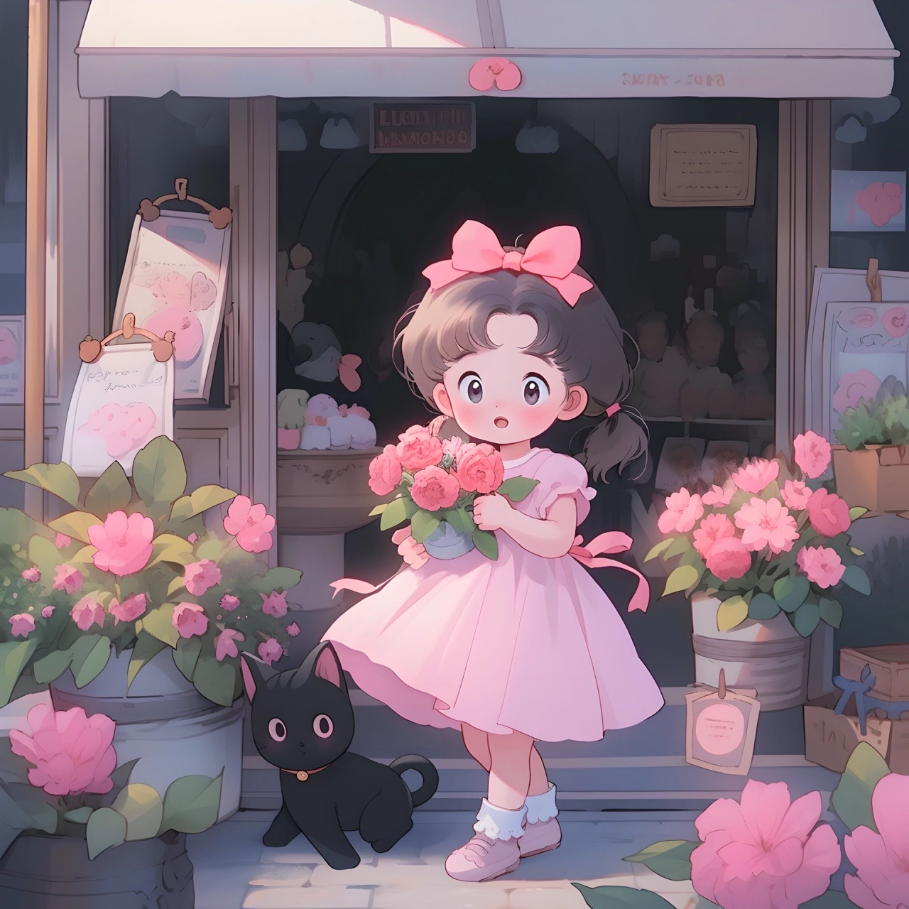 捧花的可爱小女孩[心]#ai共创计划# #头像# #治愈