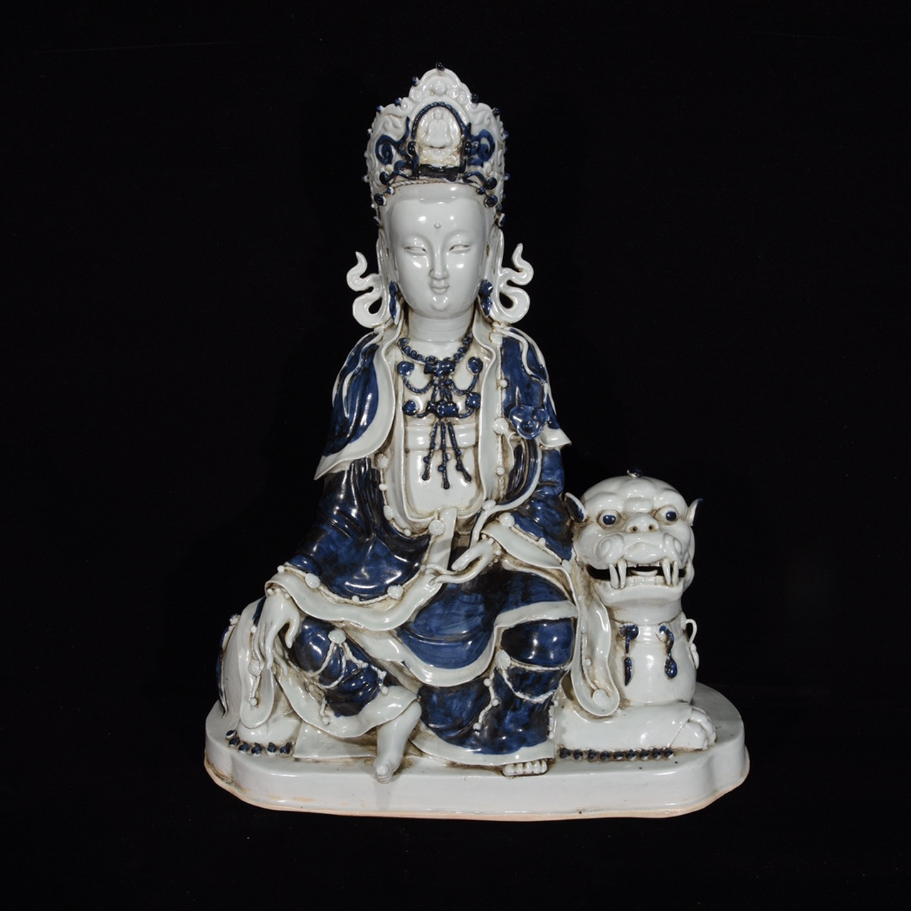 青花文书普贤观音44×37