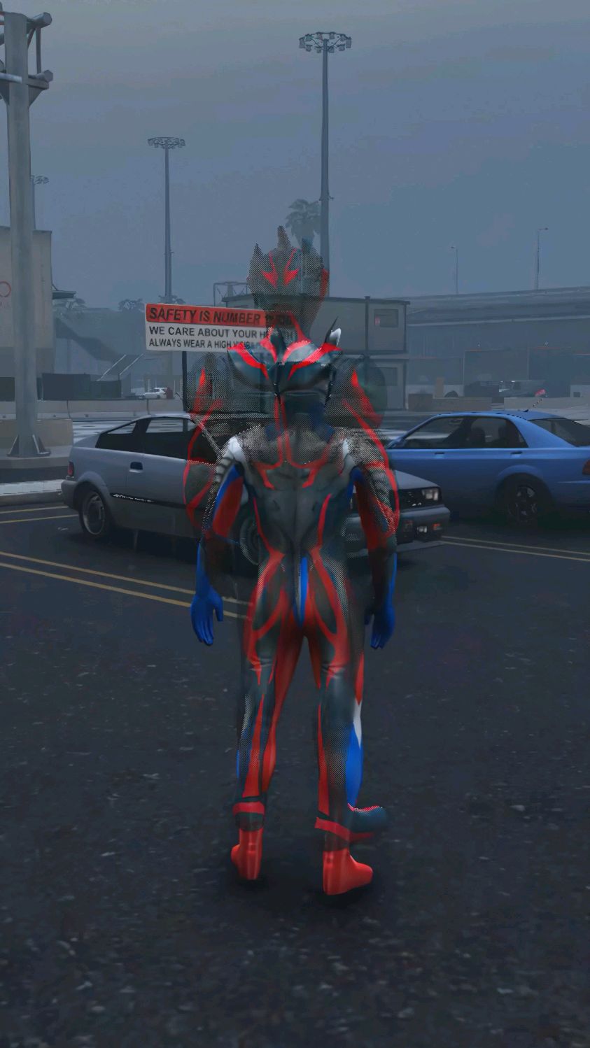 黑暗扎基变成赛罗奥特曼的样子到处搞破坏