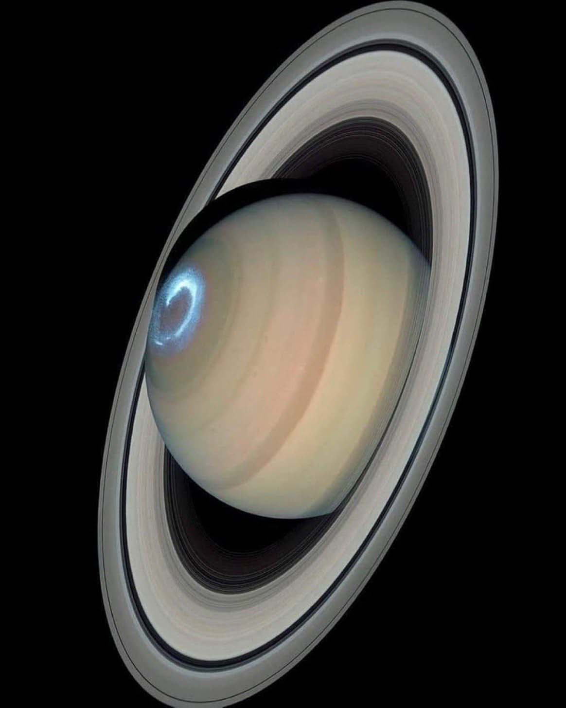 土星极光,由哈勃望远镜捕捉