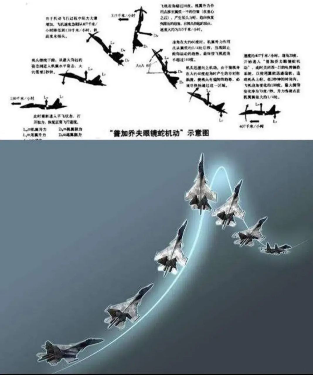 普加乔夫眼镜蛇机动 1989年6月在巴黎航展上,前苏联著名试飞员