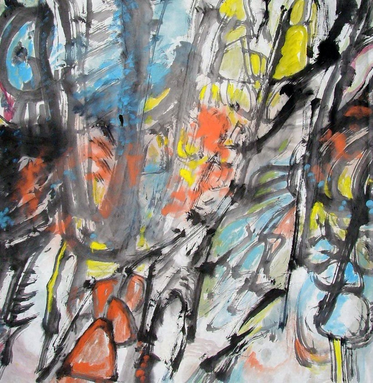 每日书画欣赏 刘培宏现代水墨画构成.