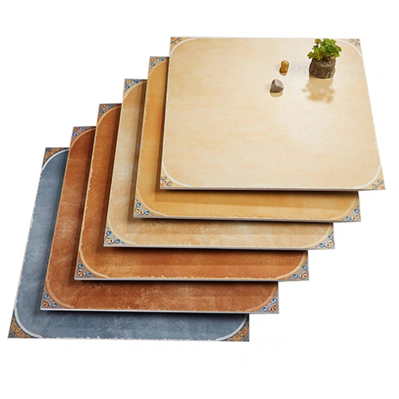 美式客厅仿古砖 田园防滑耐磨角花复古瓷砖 阳台卧室地砖 600*600