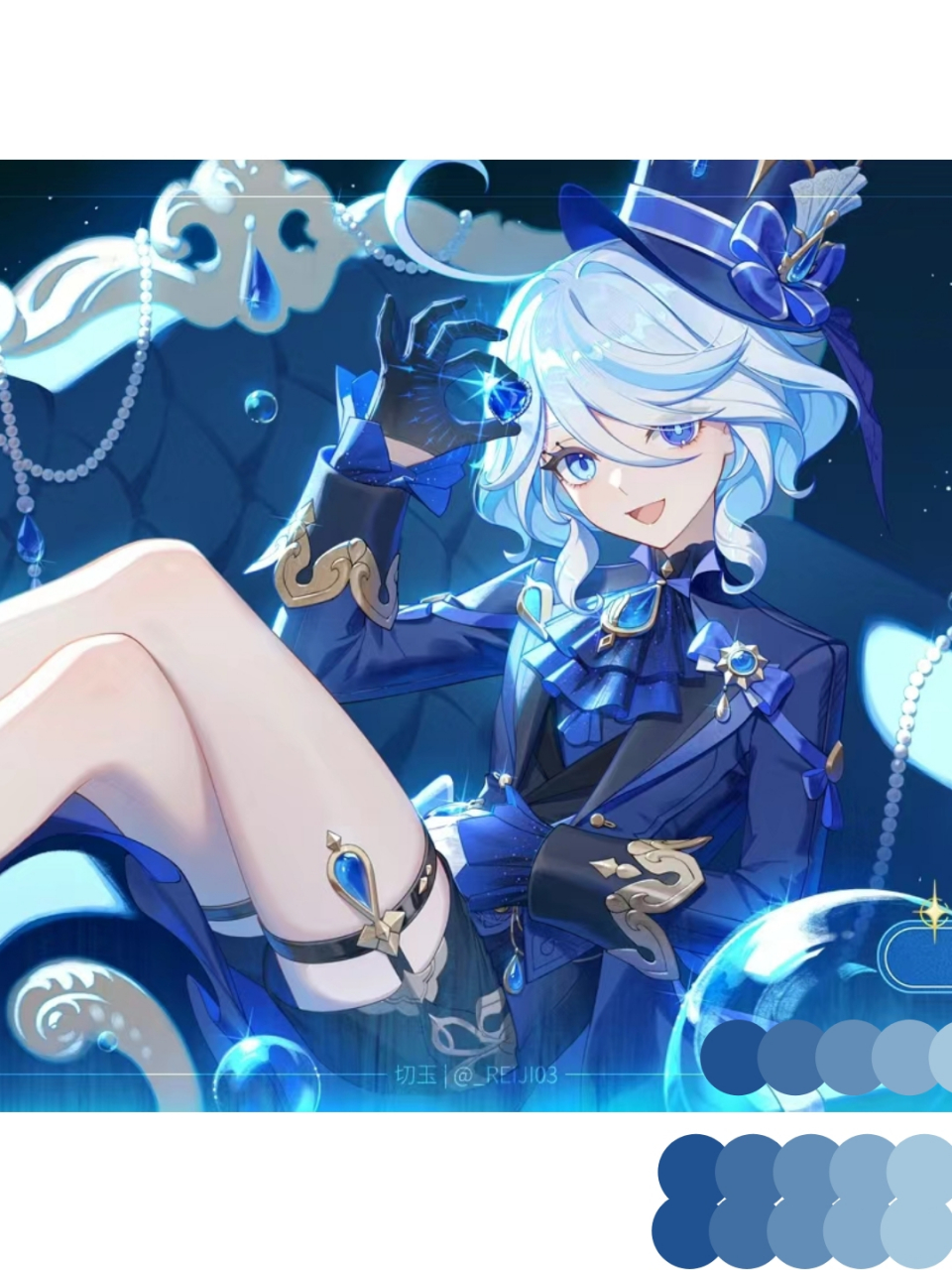 原神同人绘画    真的非常感谢原神旅行者们的创作,这里是原神芙宁娜