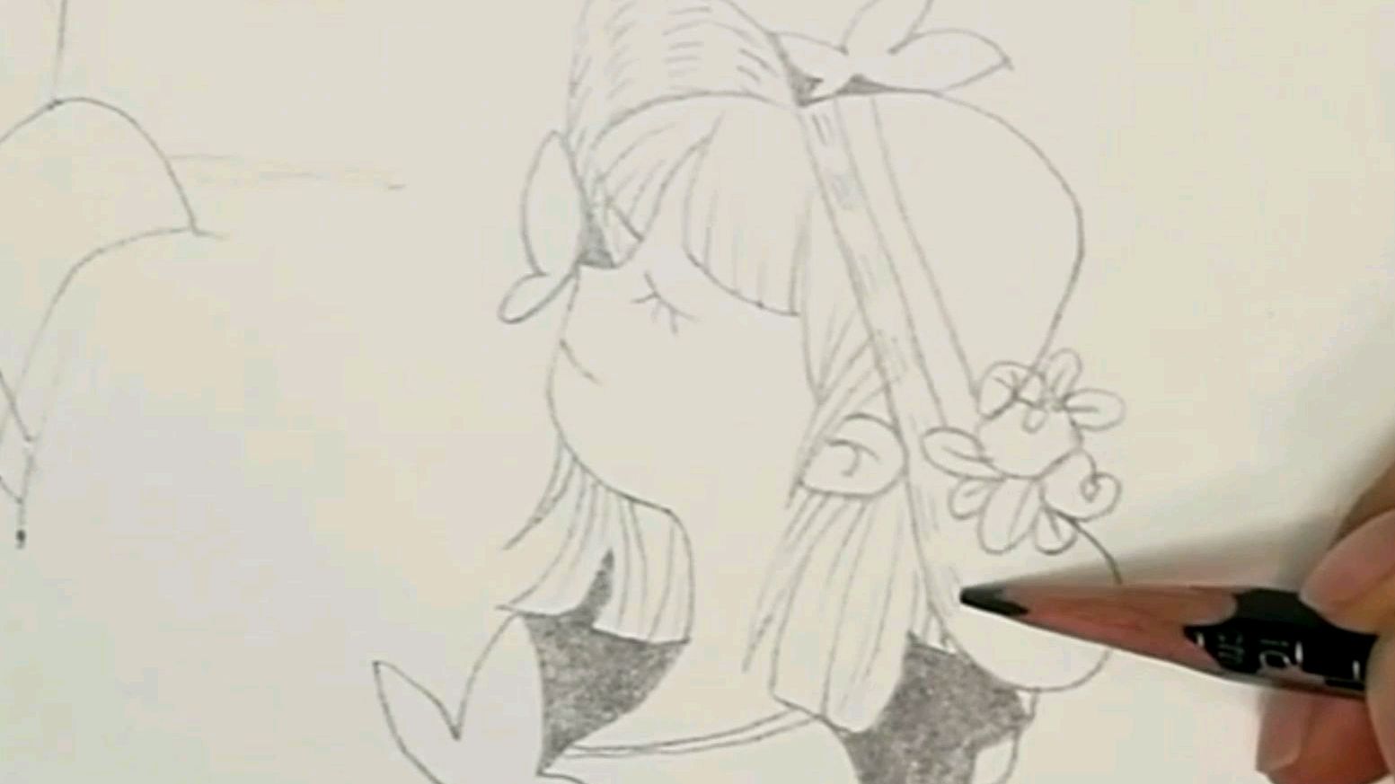 可爱Q版小女生头像线描(2)