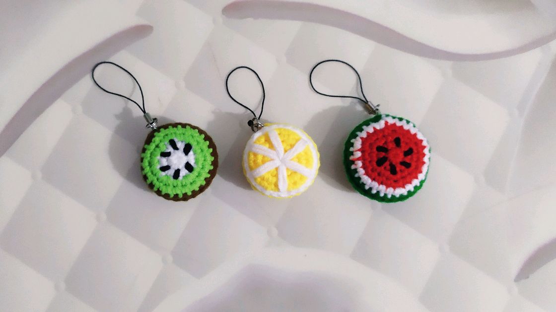 毛线编织 夏日炎炎 钩款水果挂饰解解暑吧