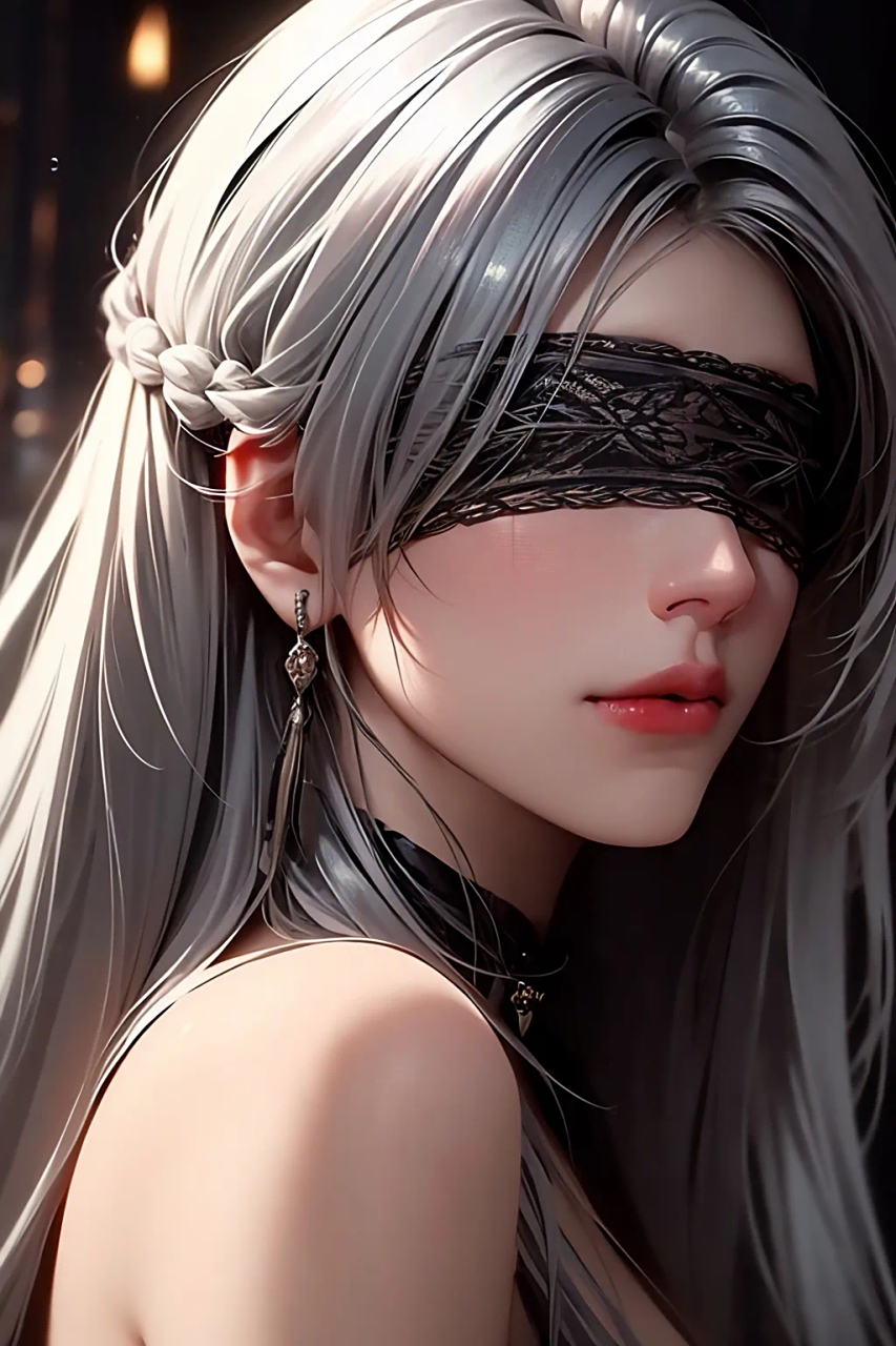 带眼罩的纯欲美女 #美女# #二次元美图# #ai绘画