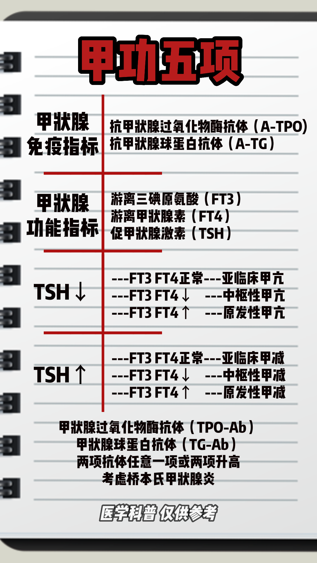 甲功五项正常值图片