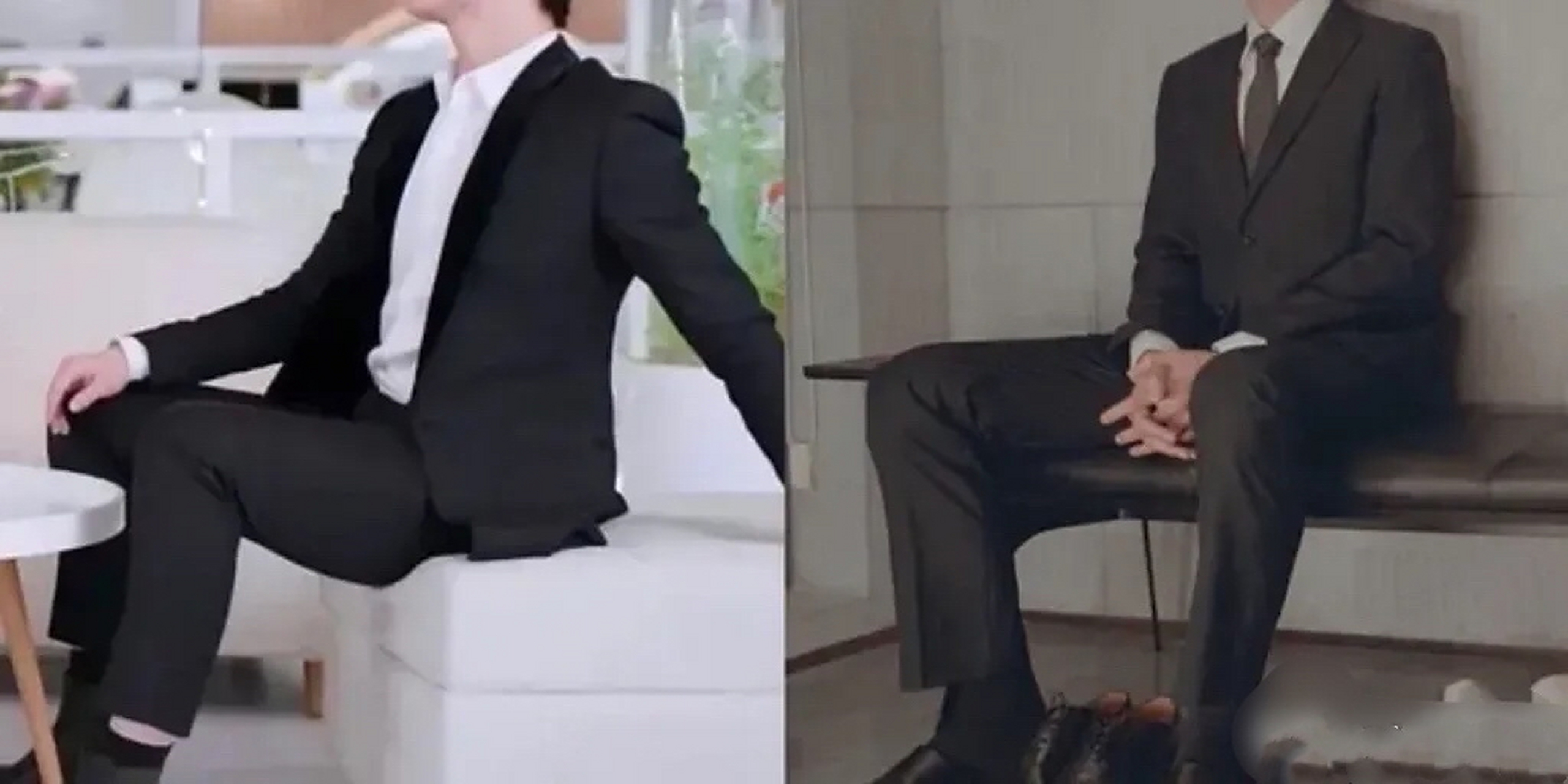 杨洋坐个沙发都很吃力样子,手撑在沙发后面,感觉随时要掉下来 ​