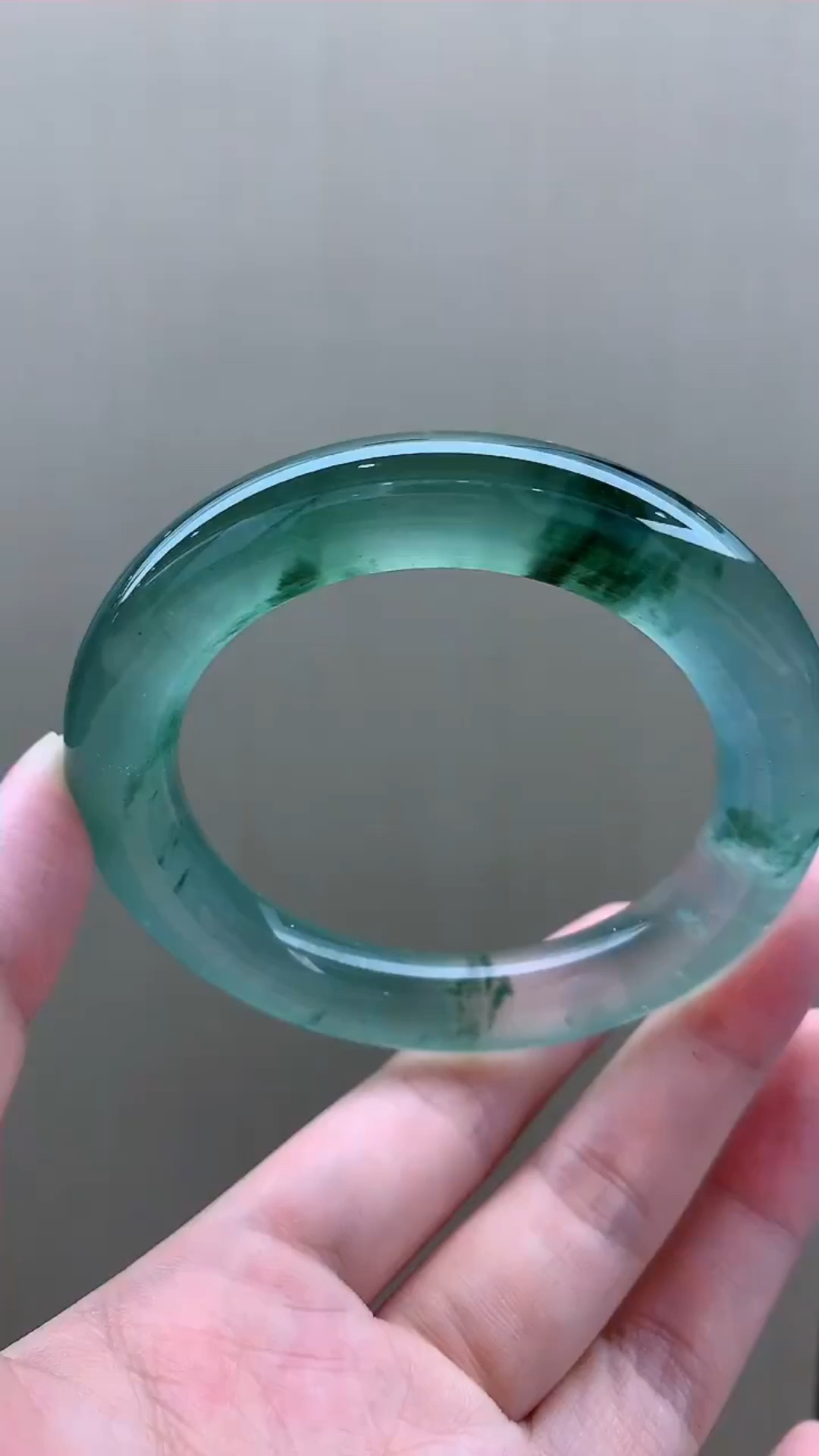 高冰飘花翡翠手镯分享