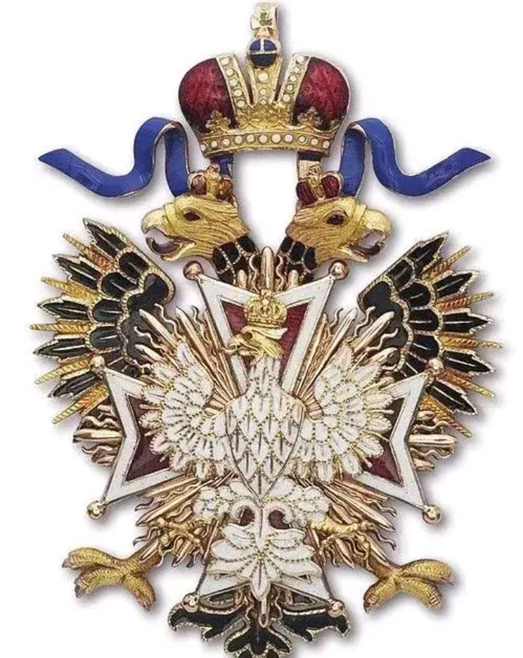 图2是波兰白鹰勋章,图3是俄罗斯改良版的白鹰勋章.