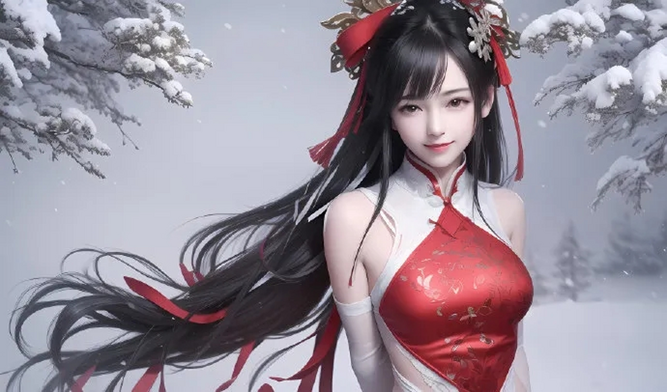 ai绘画# #壁纸# #电脑# ai古风美女电脑壁纸