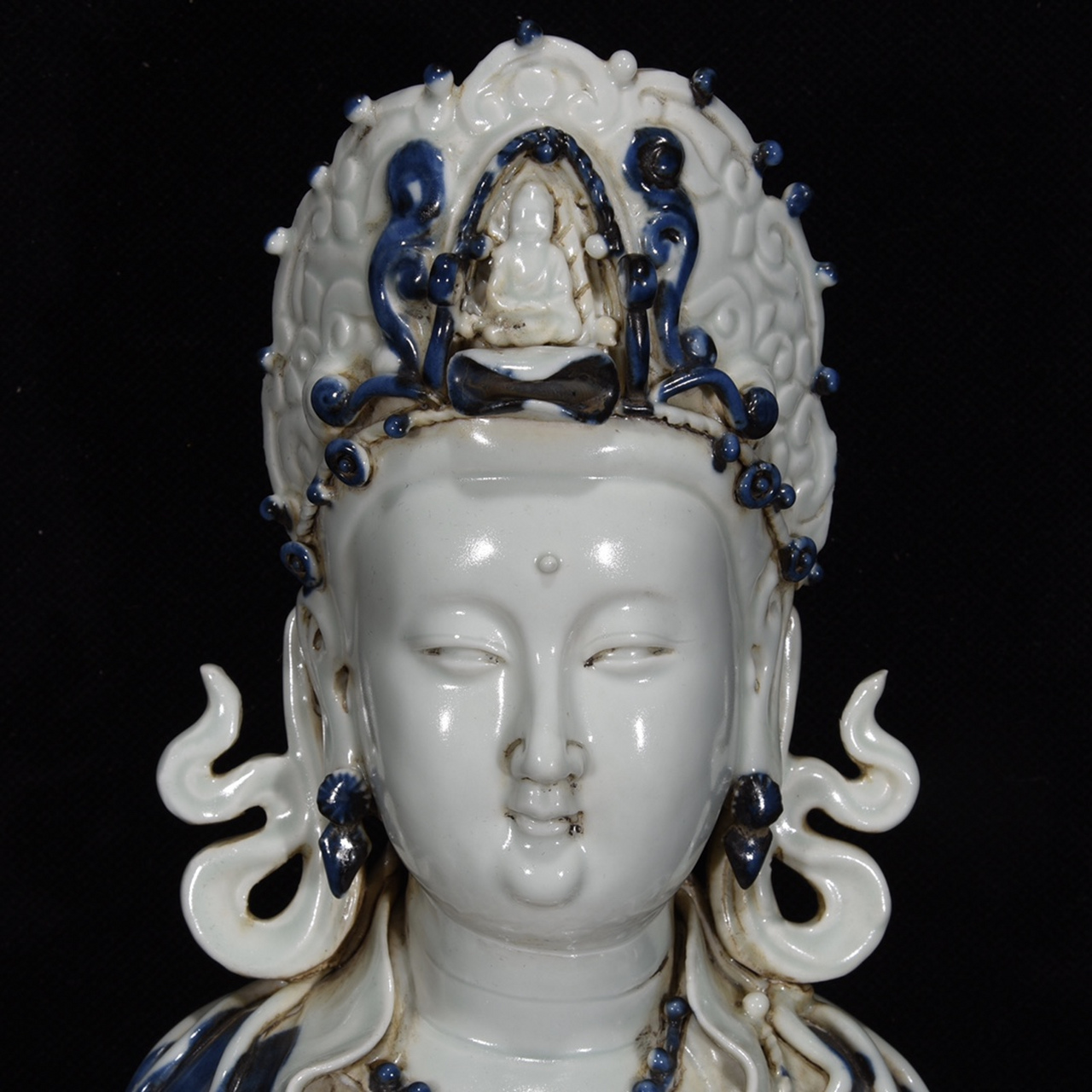 青花文书普贤观音44×37