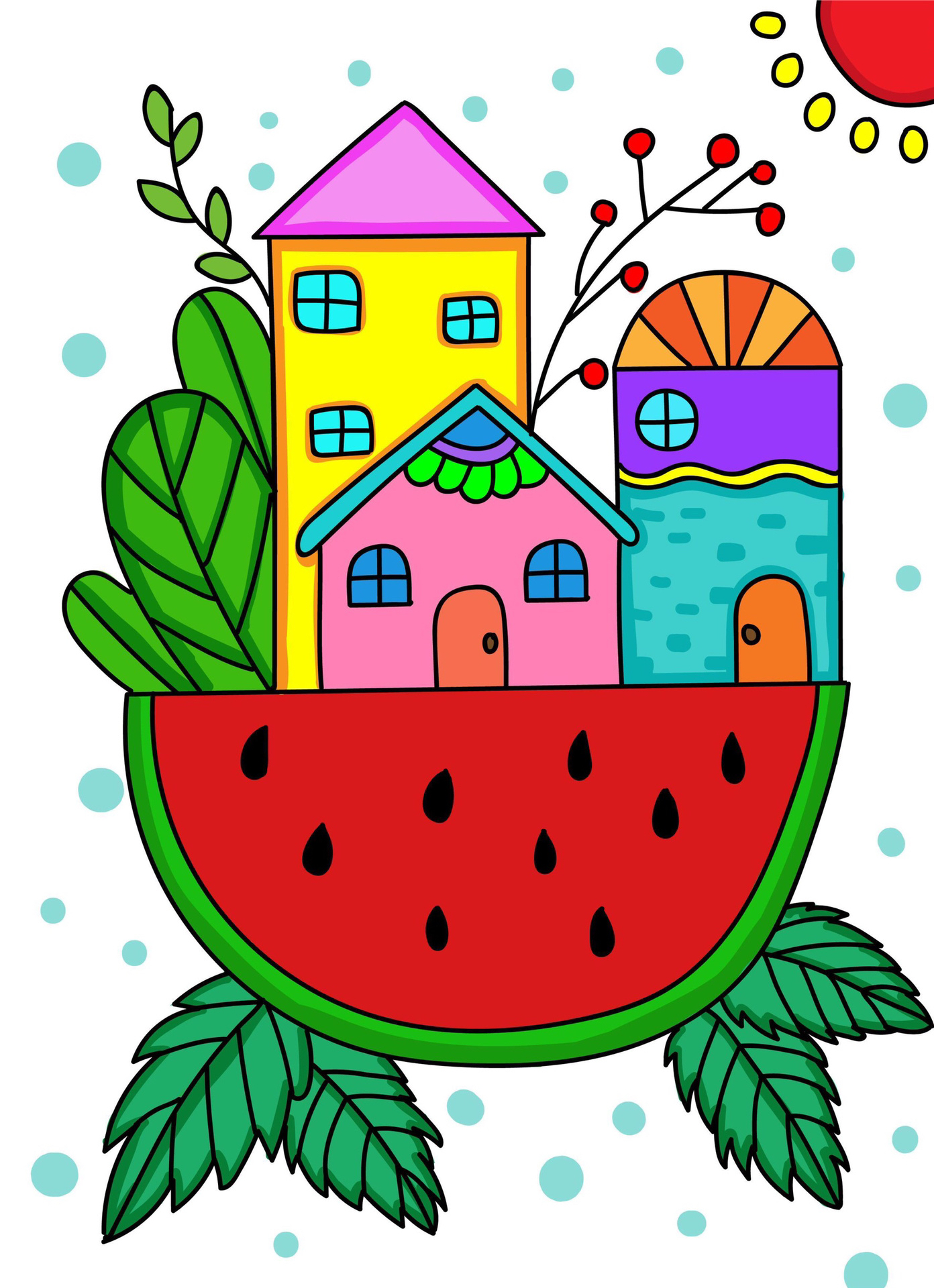 儿童画线稿分享