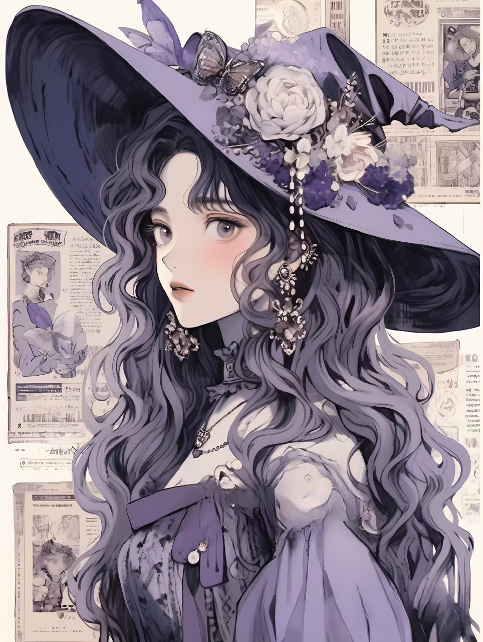 紫色系小魔女#二次元# #ai绘画