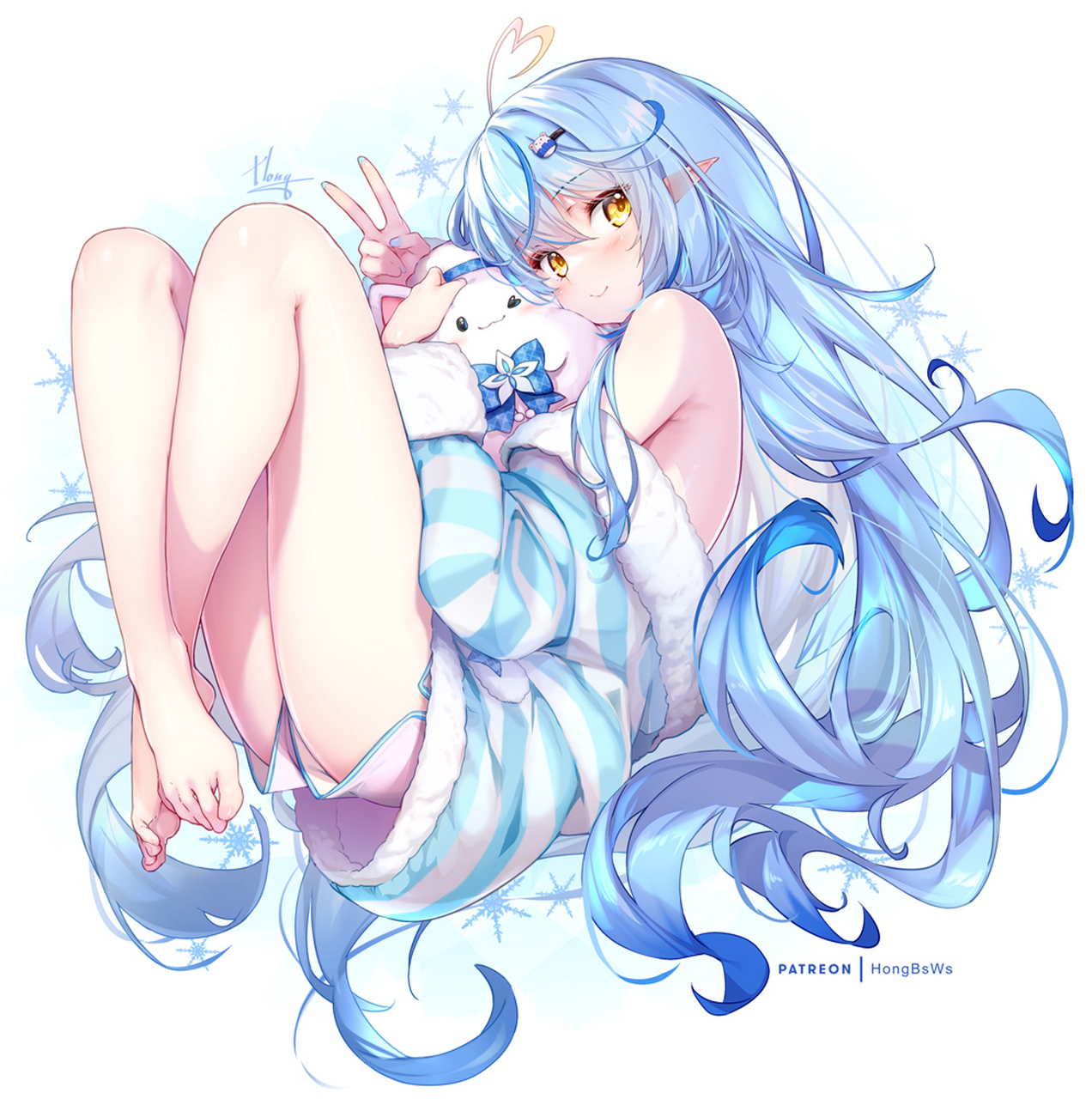 雪花ラミイ[耶]  画师:hong #hololive# #雪花菈米# #插画