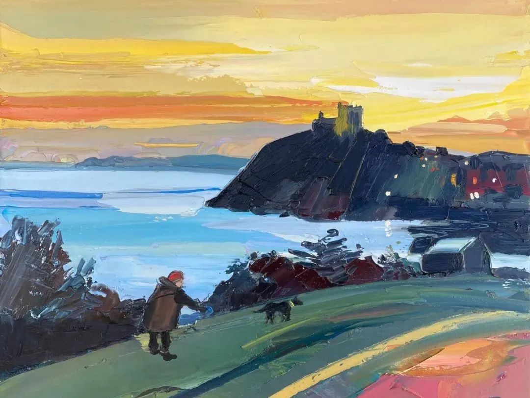 色块分明的风景画,富有表现力的厚涂画法!