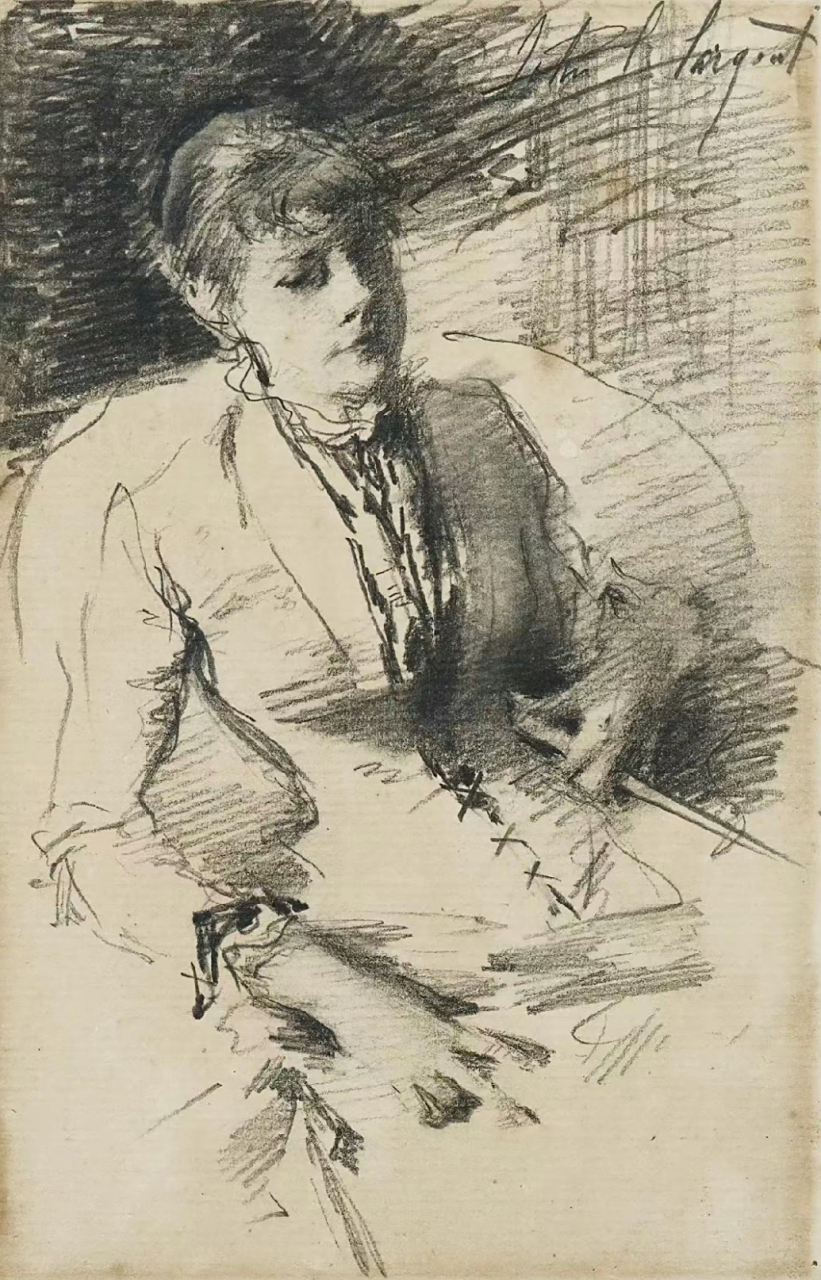 萨金特速写,线条自由奔放,不拘谨.寥寥几笔人物动态,结构尽在笔下!