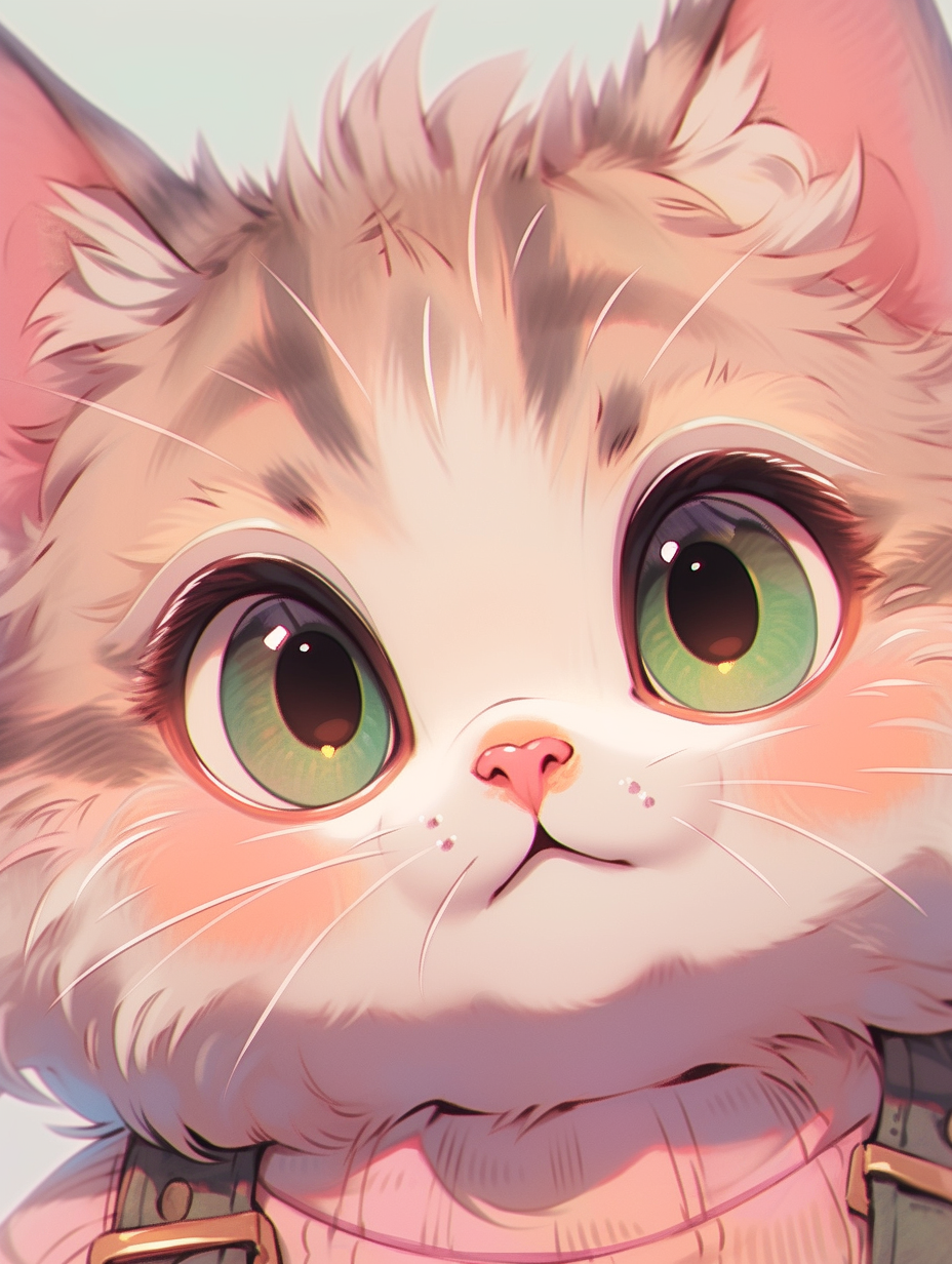 可爱漂亮大眼猫咪头像壁纸背景图!