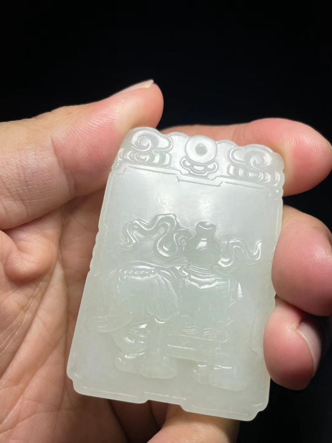 和田玉籽料清代太平有象玉牌