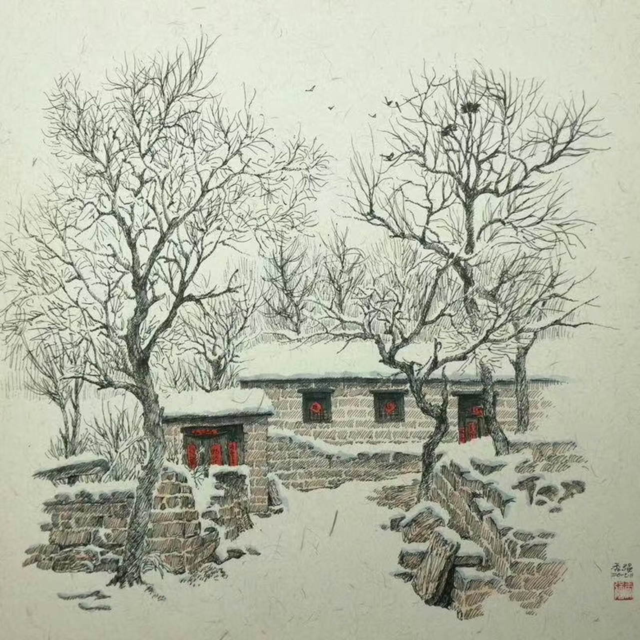 韩秀强钢笔画