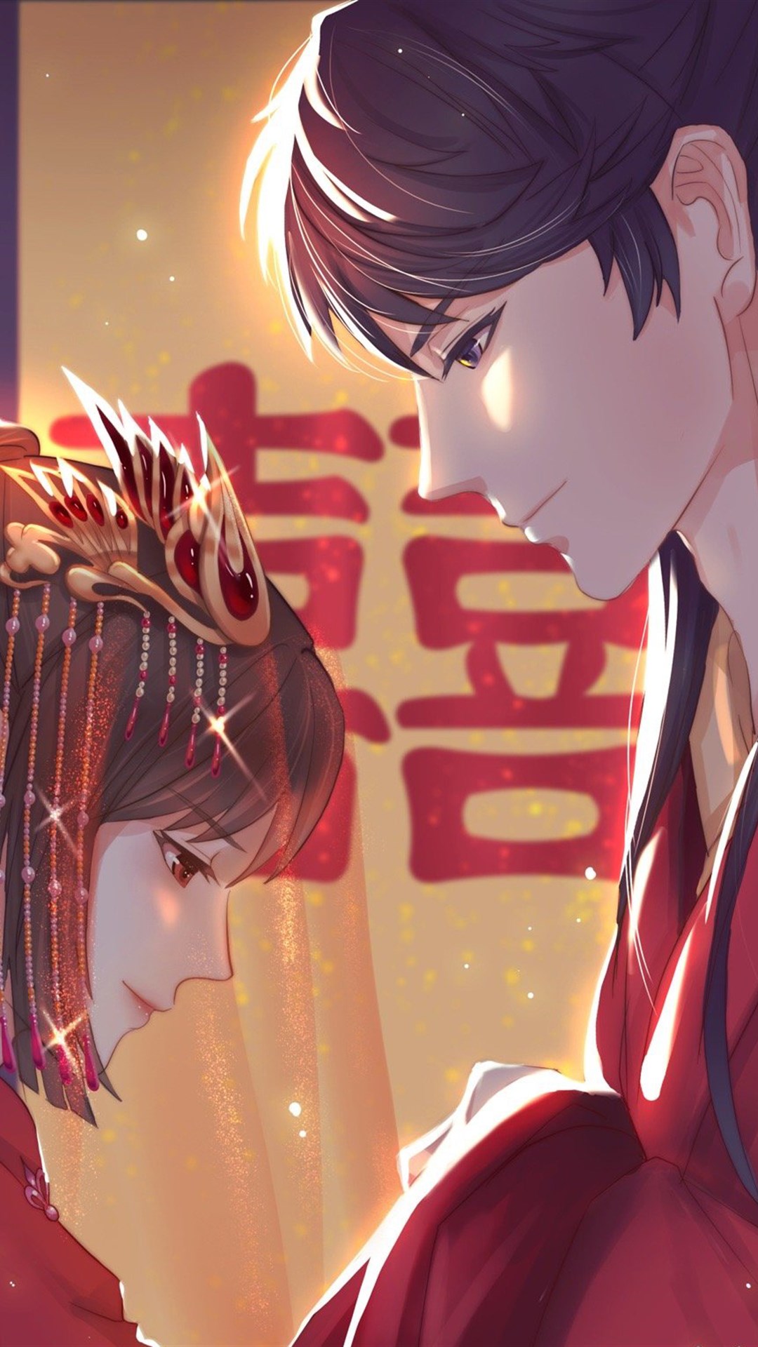 恋与制作人古风情侣插画,细腻笔触描述动人情感,令人向往