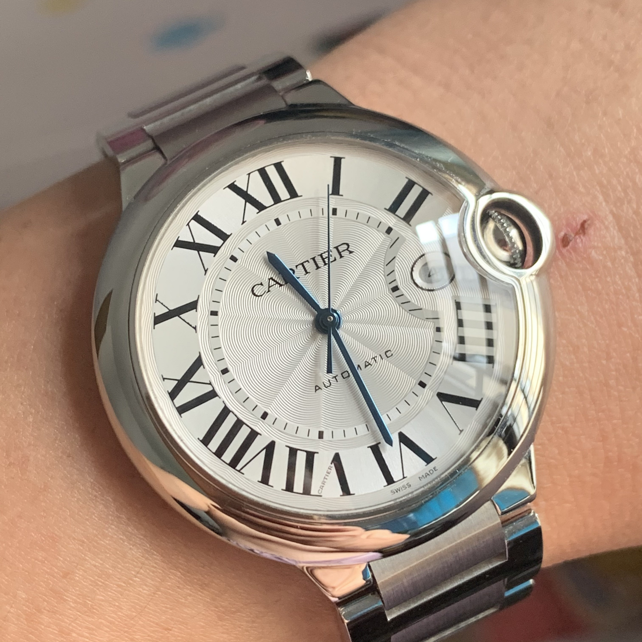 v6厂蓝气球卡地址42毫米自动机械男表,经典耐看