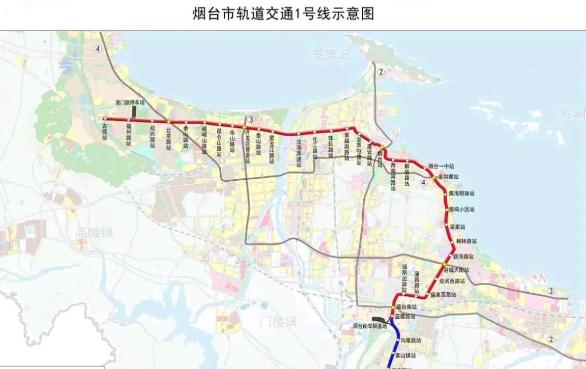 烟台地铁1号线线路图图片