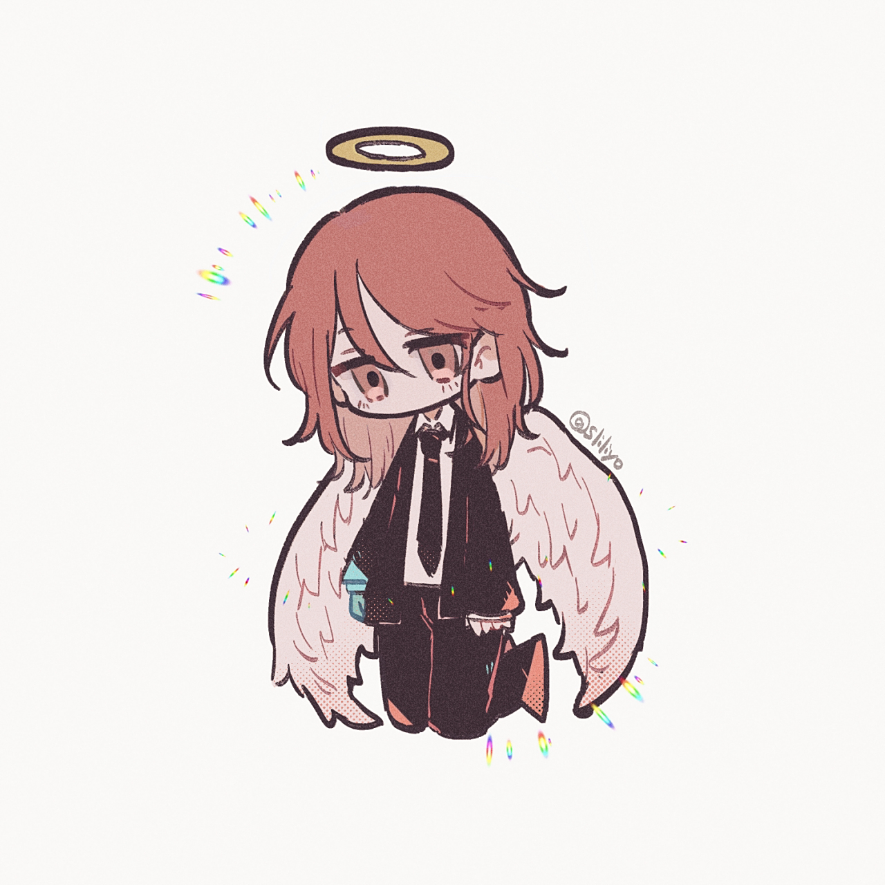 天使恶魔  画师:星月ちまま #电锯人# #q版# #动漫头像和壁纸