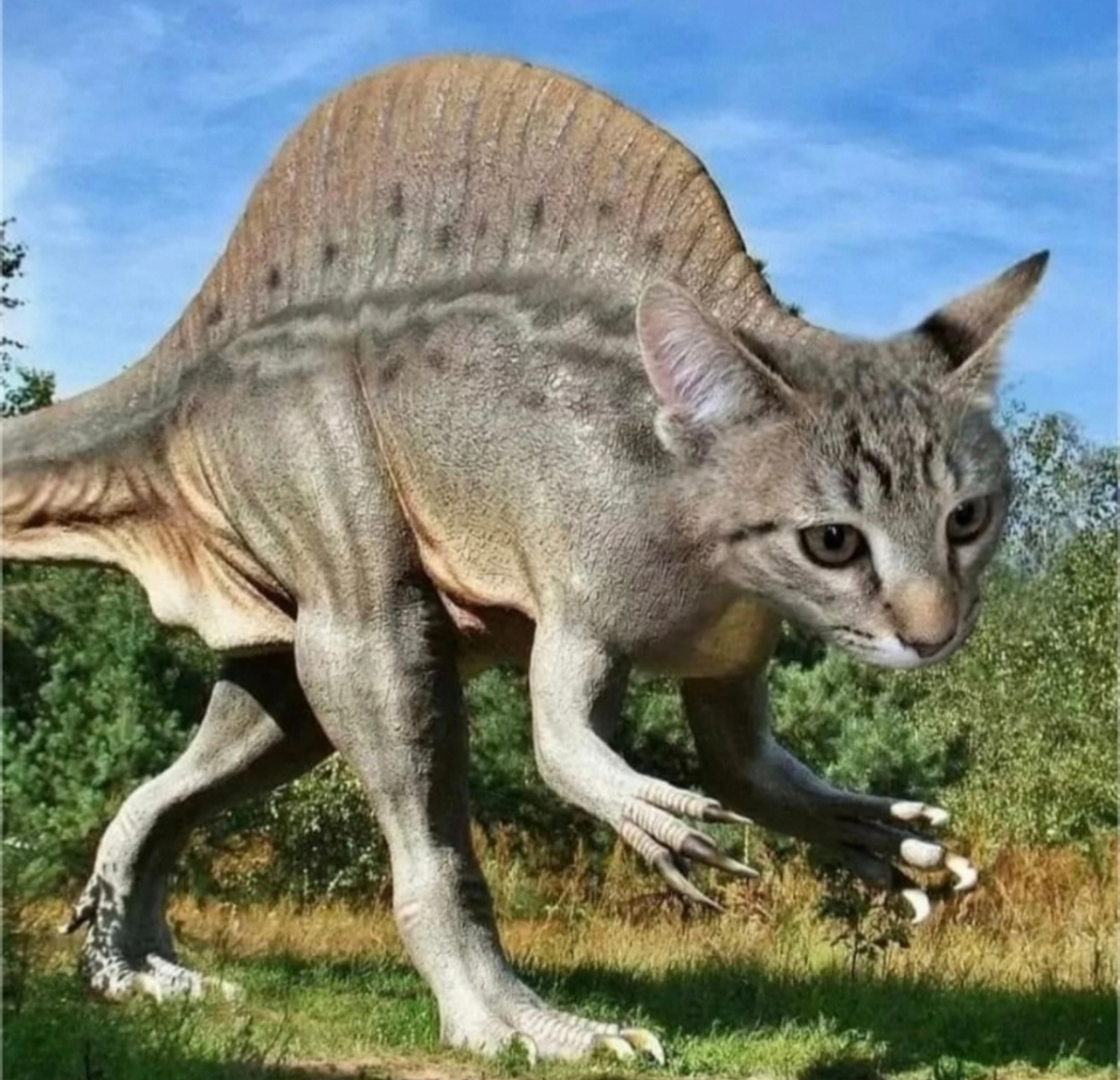 这只恐龙猫有点吓人呀.