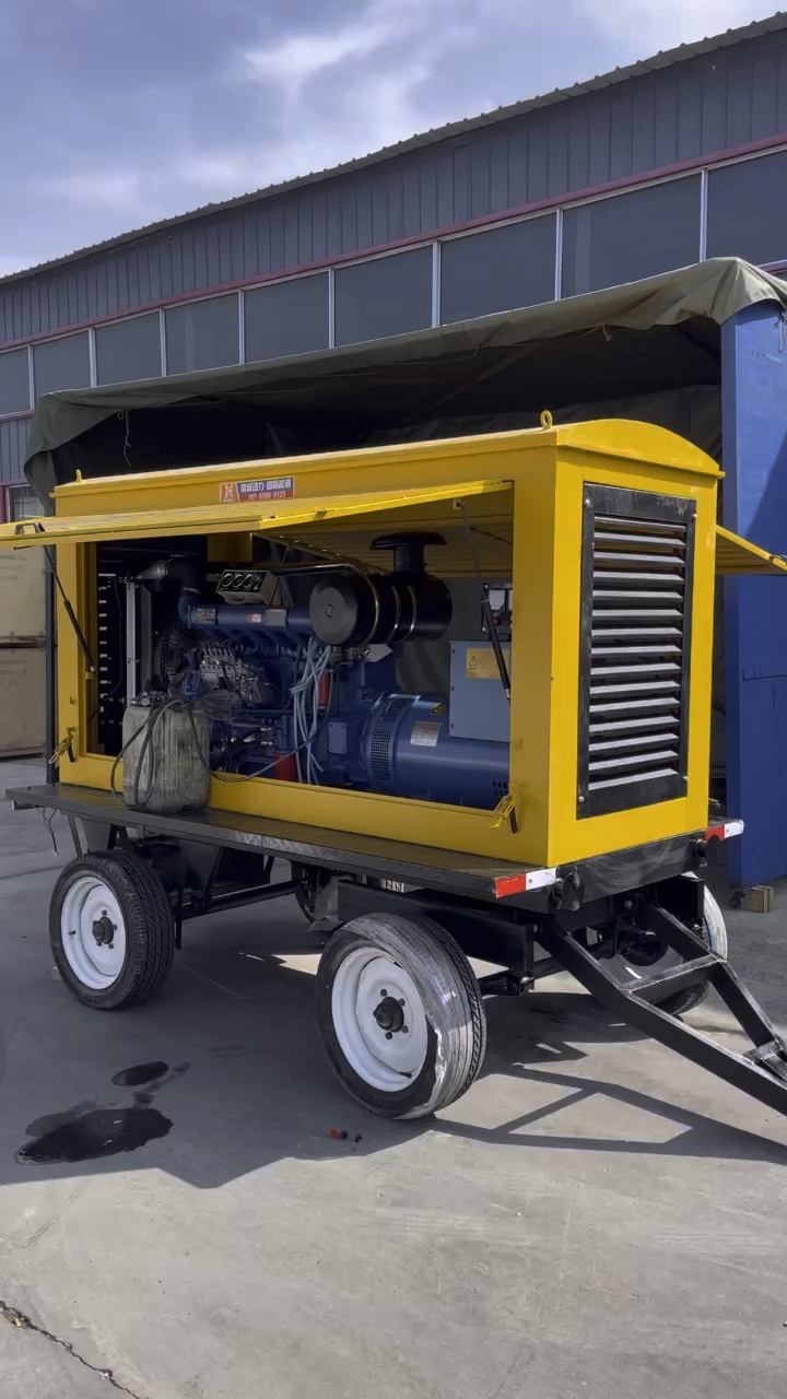100千瓦移动防雨罩拖车发电机组