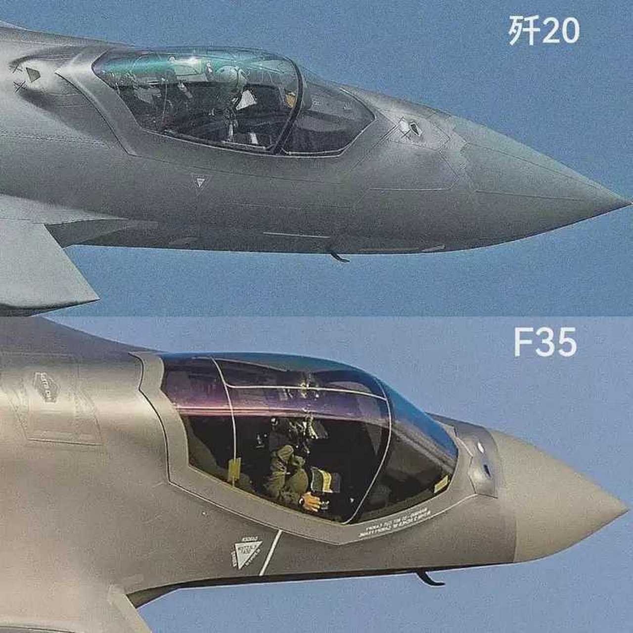 一組殲20和f35機頭特寫對比,能看出哪些差異嗎?#熱血軍迷大本營