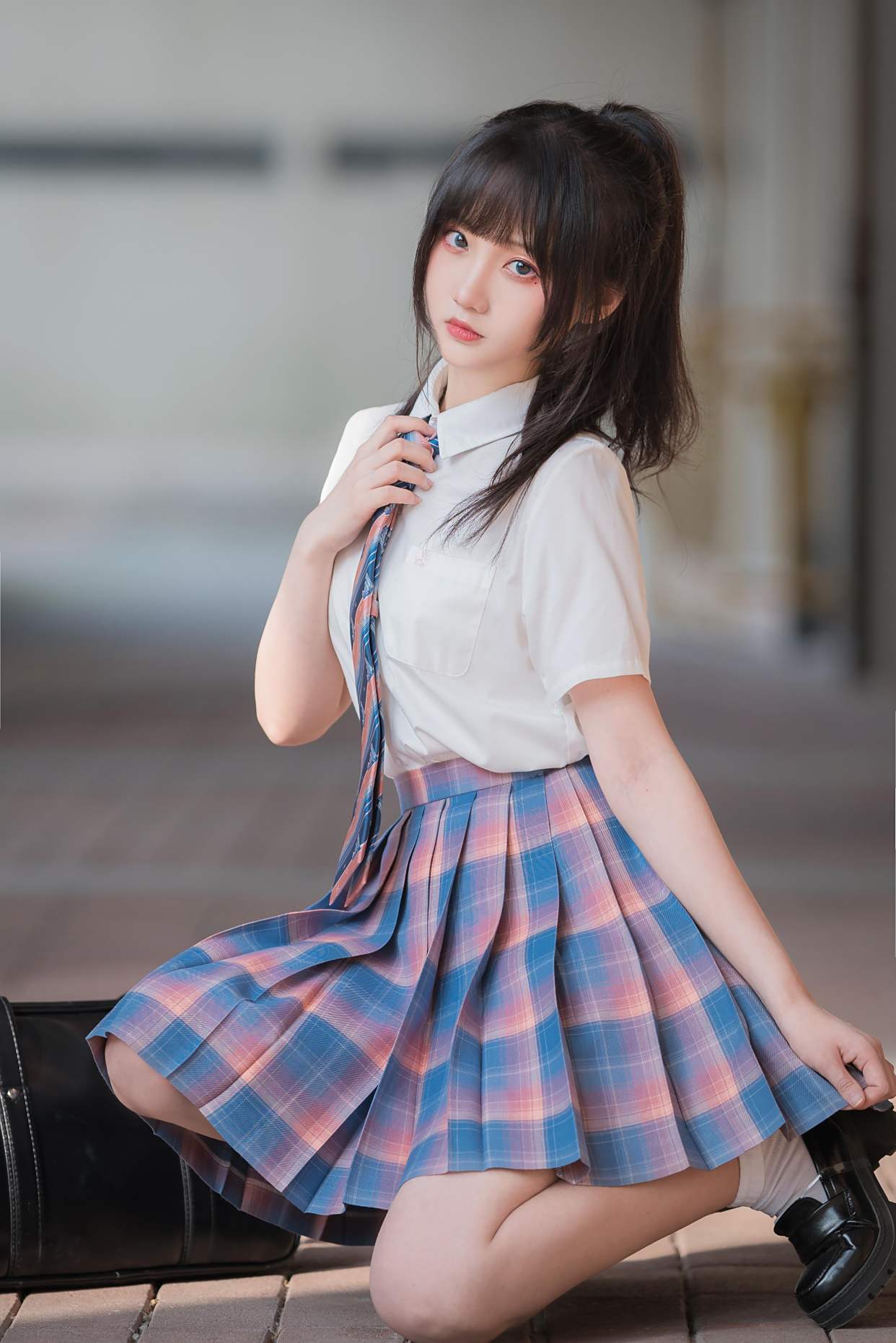 jk制服:格子短裙,大长腿,马尾辫,你爱了吗?