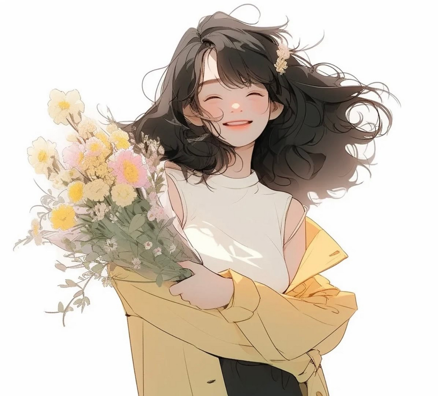 阳光灿烂的美少女头像:你笑颜如花,你微笑如阳,开心的像个孩子.