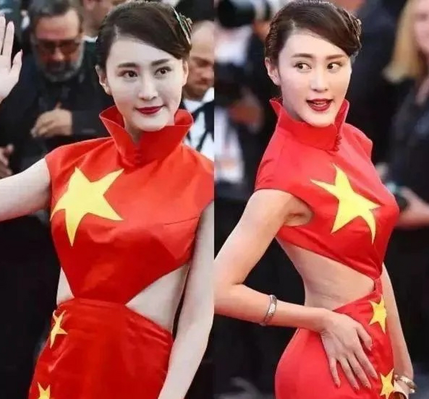 网红徐大宝为了蹭戛纳的流量穿着国旗装走红毯!