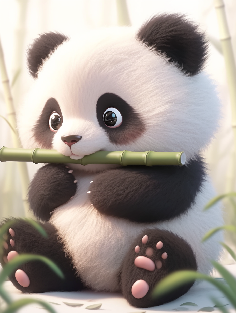 好看熊猫吃竹子图片