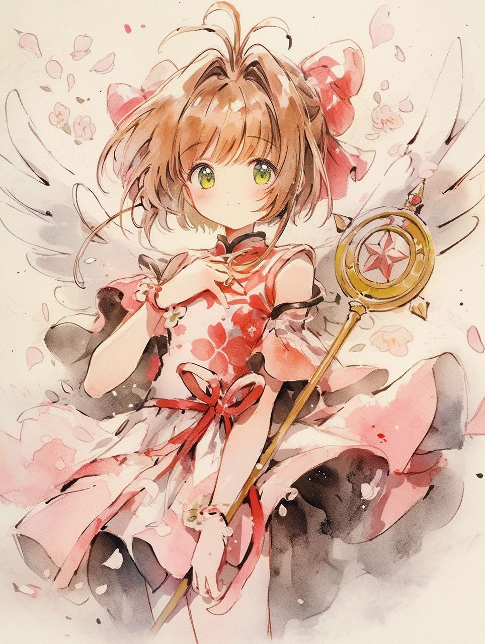 当百变小樱遇上水墨风·木之本樱 粉色系