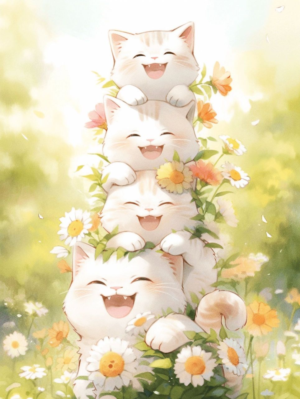 叠叠猫,真的太可爱了,必须分享给你们.#素材