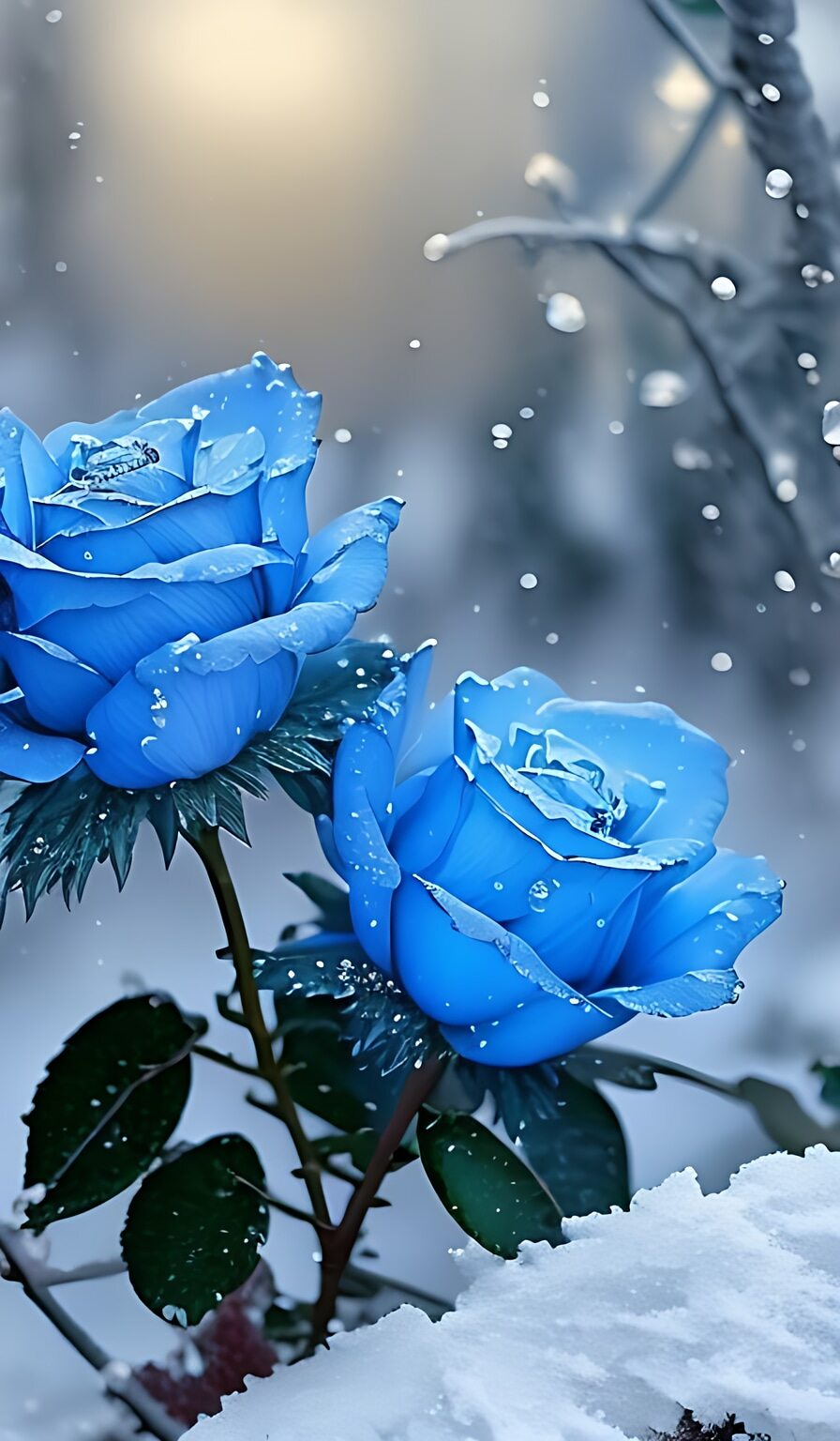 雪中蓝玫瑰