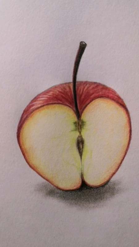 彩铅画:大师画半个苹果的详细步骤-度小视