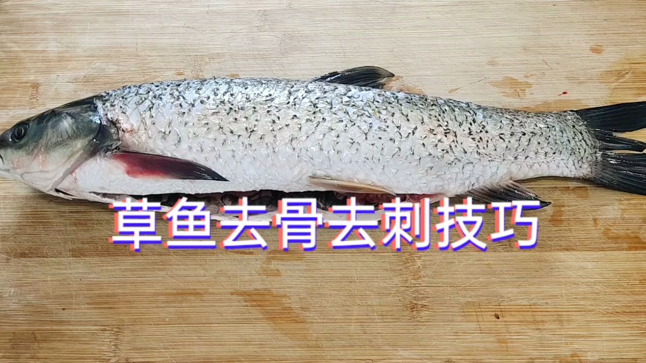 厨师长教你草鱼去骨去刺技巧,2分钟就能学会,鱼肉一根刺都没有