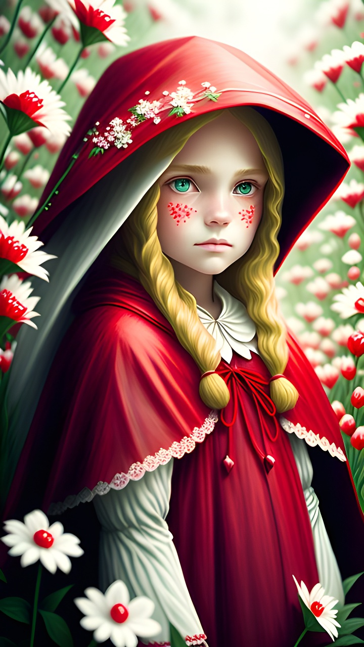 小红帽手机壁纸[比心][比心] #二次元美图#  #百度ai绘图黑科技