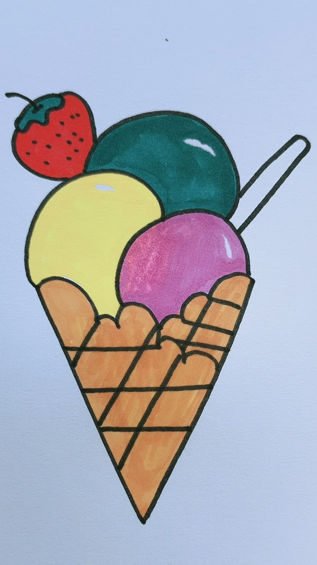 最简单的冰淇淋简笔画