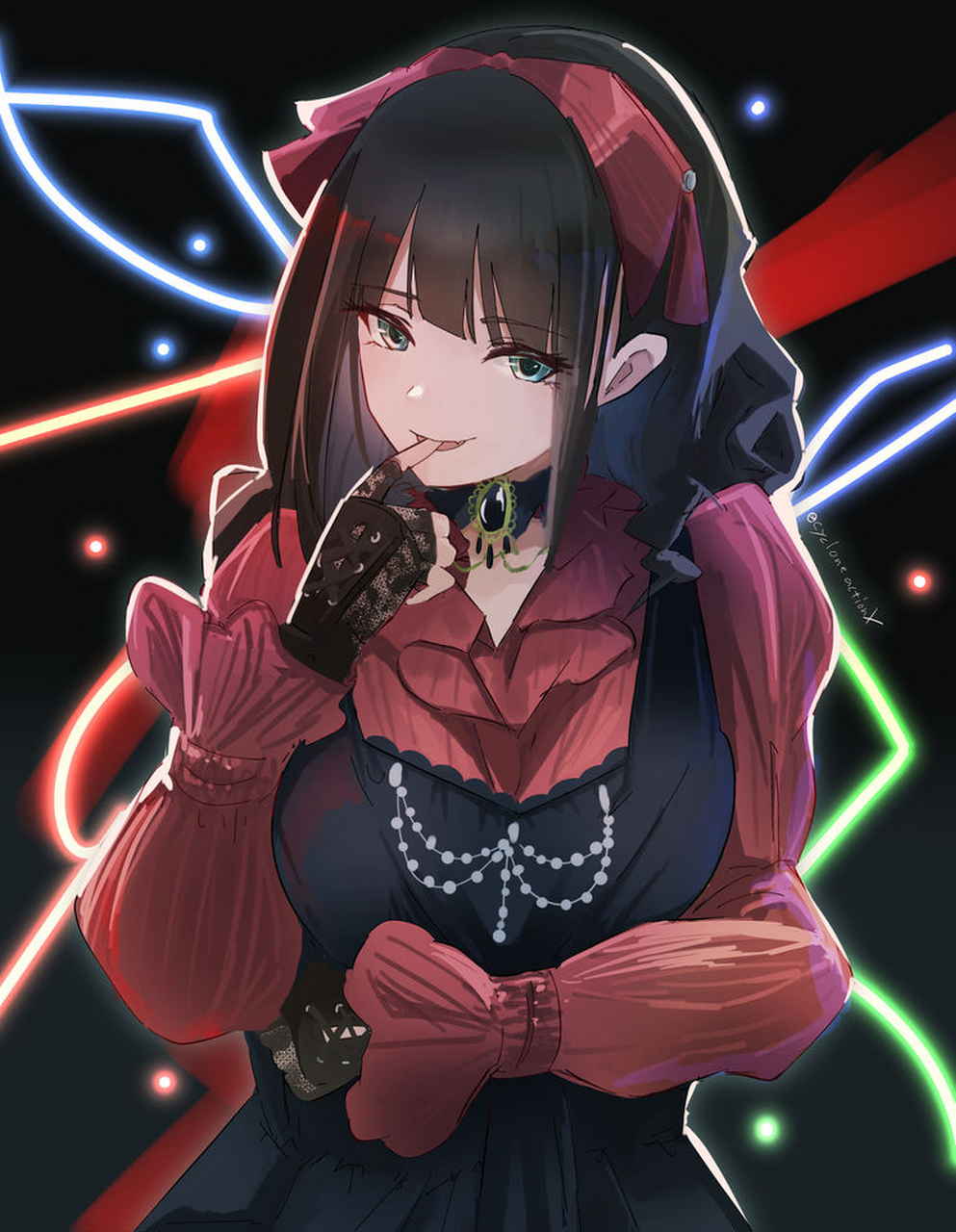 暗黑系甜美79 -哥特洛丽塔  「哥特洛丽塔」时尚以其深谙色的服装为