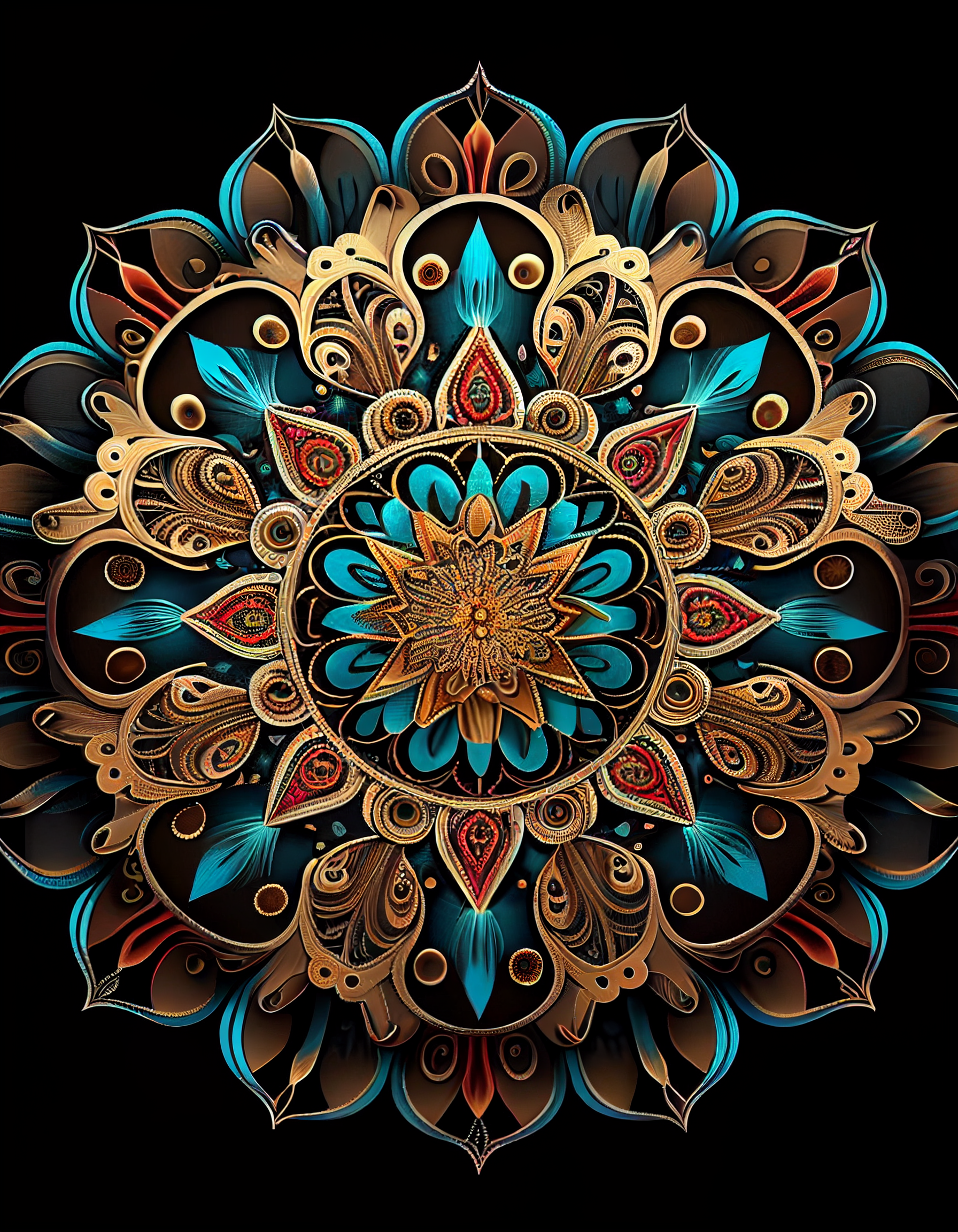 3月4日彩色曼陀罗原创精美壁纸