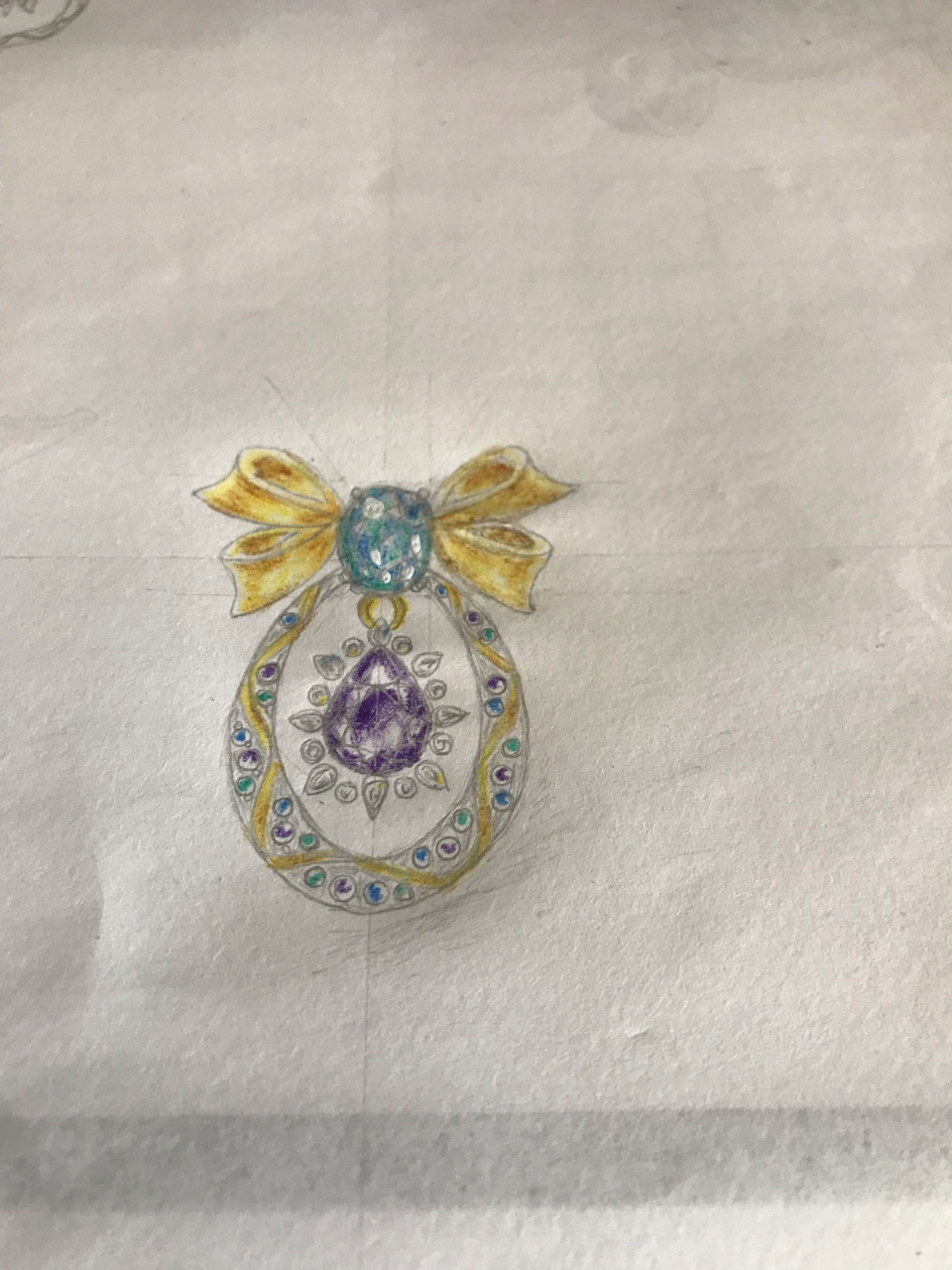 珠宝设计# 今天上午练习的手绘图,礼物系列,帕拉依巴画的很糟糕,但